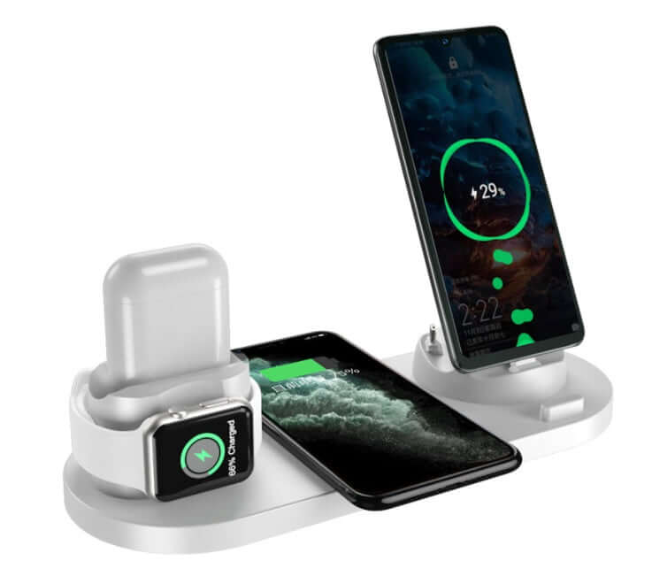 Wireless Charger For IPhone Fast Charger For Phone Fast Charging Pad For Phone Watch 6 In 1 Charging Dock Station - Fourth Pyramid USA