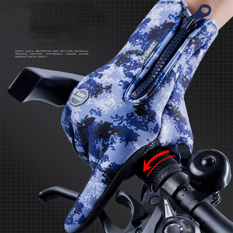 Winter Gloves Touch Screen Riding Motorcycle Sliding Waterproof Sports Gloves With Fleece - Fourth Pyramid USA