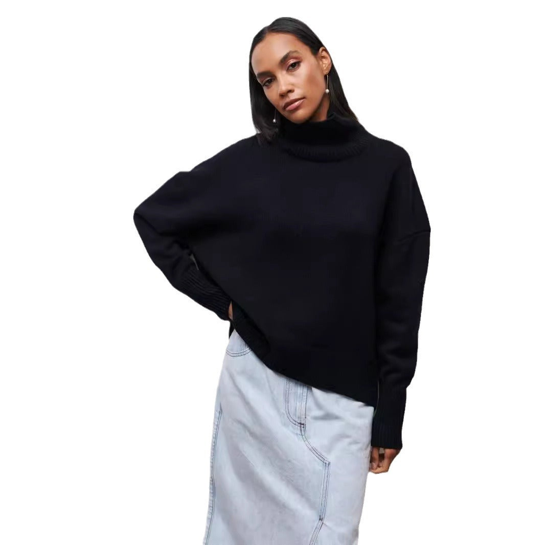 Winter Turtleneck Sweater Ins Solid Color Long Sleeve Pullover Top Women's Clothing - Fourth Pyramid USA