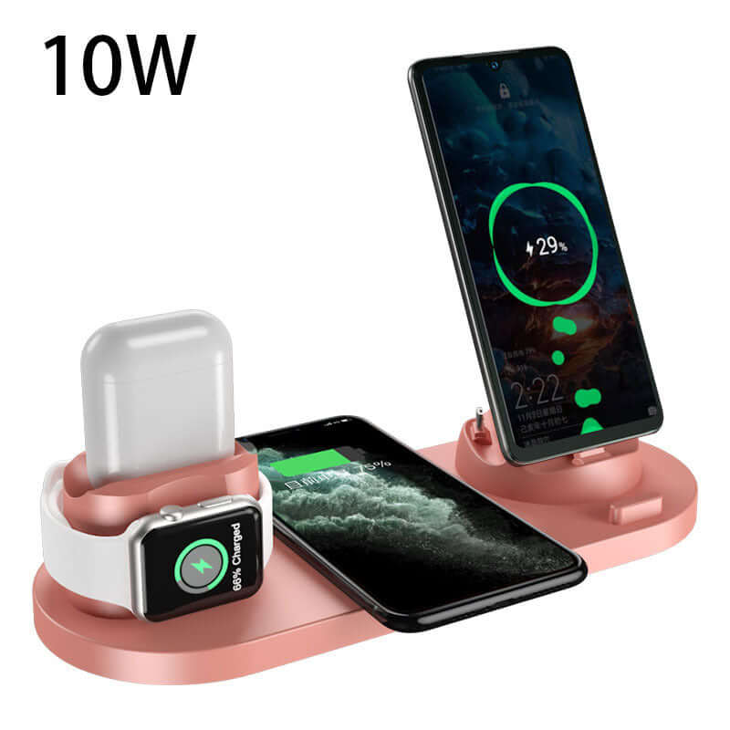 Wireless Charger For IPhone Fast Charger For Phone Fast Charging Pad For Phone Watch 6 In 1 Charging Dock Station - Fourth Pyramid USA