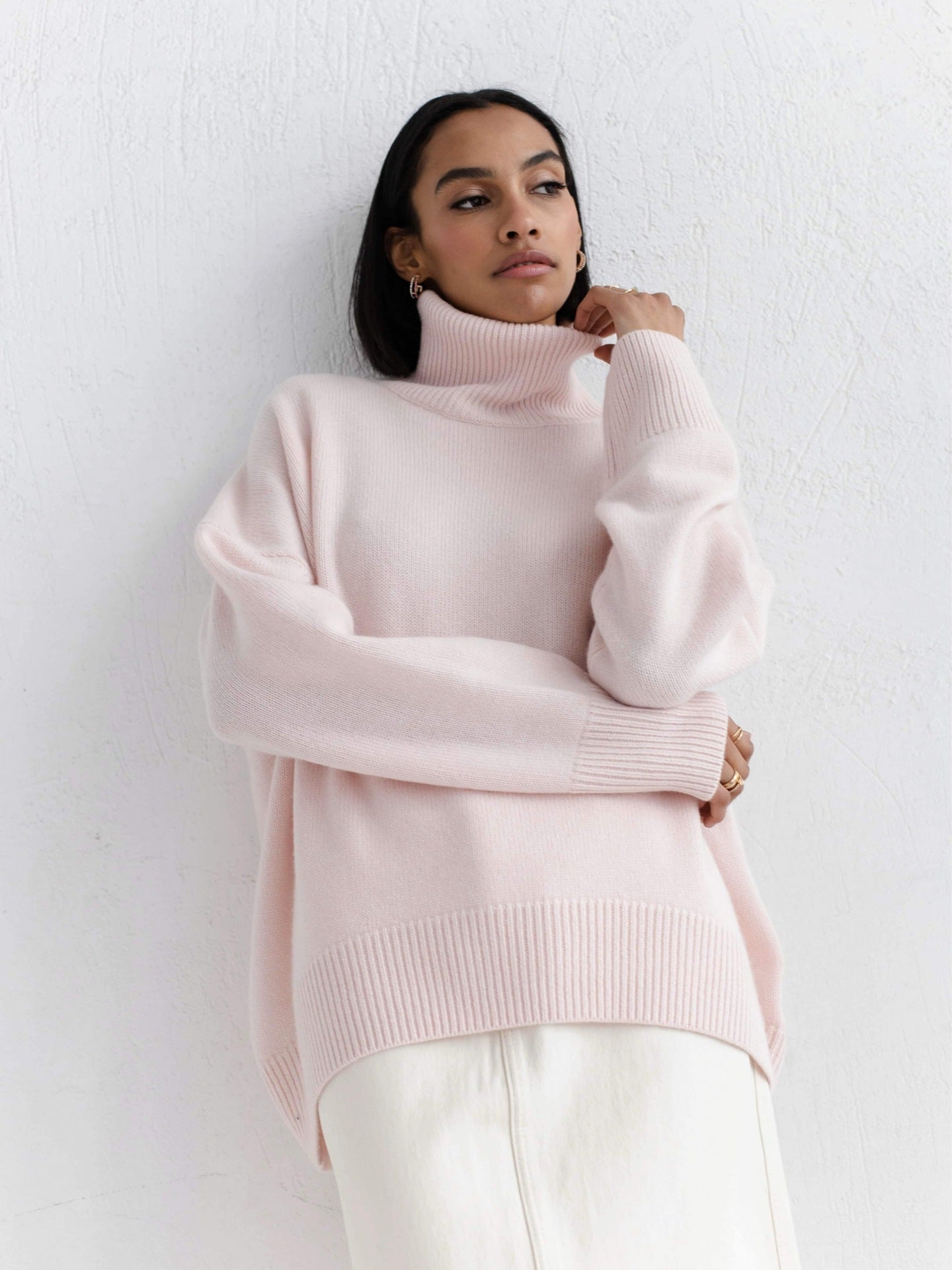 Winter Turtleneck Sweater Ins Solid Color Long Sleeve Pullover Top Women's Clothing - Fourth Pyramid USA