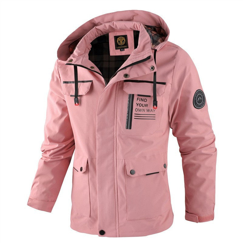 Fashion Men's Casual Windbreaker Jackets Hooded Jacket Man Waterproof Outdoor Soft Shell Winter Coat Clothing Warm Thick Tops - Fourth Pyramid USA