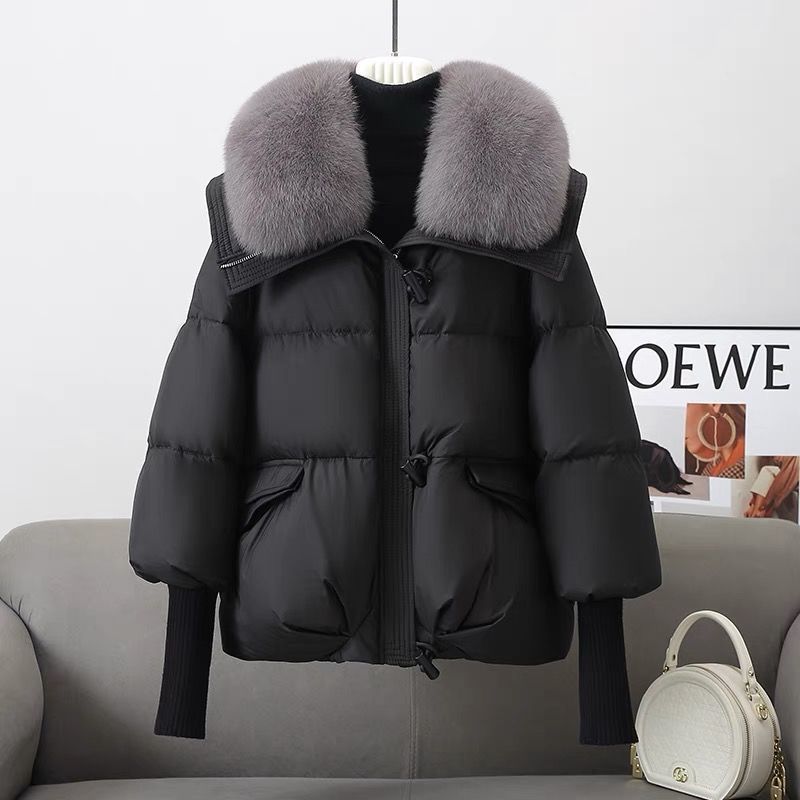 Down Cotton-padded Jacket Women's Short Fur Collar Thickened Coat Winter Clothing - Fourth Pyramid USA
