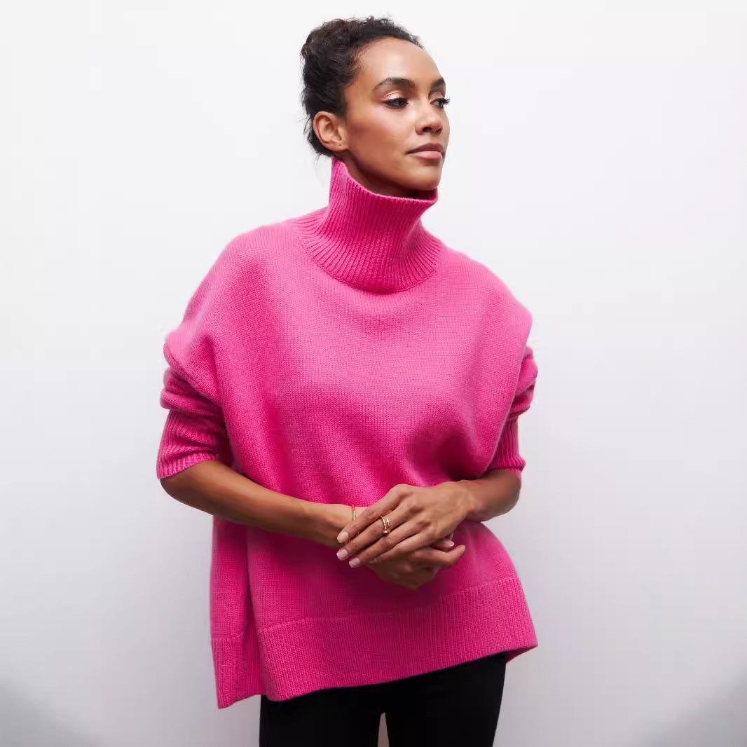 Winter Turtleneck Sweater Ins Solid Color Long Sleeve Pullover Top Women's Clothing - Fourth Pyramid USA