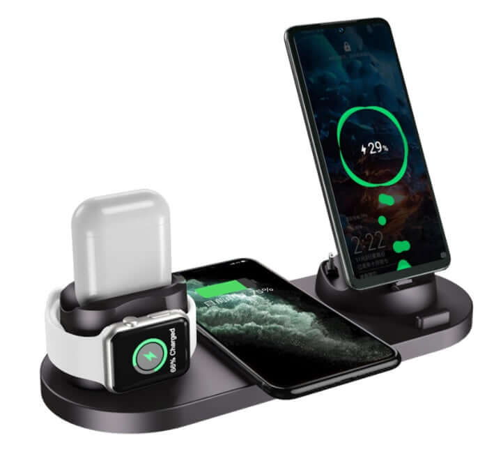 Wireless Charger For IPhone Fast Charger For Phone Fast Charging Pad For Phone Watch 6 In 1 Charging Dock Station - Fourth Pyramid USA