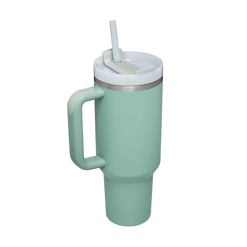 40 Oz Tumbler With Handle Straw Insulated, Stainless Steel Spill Proof Vacuum Coffee Cup Tumbler With Lid Tapered Mug Gifts For Valentine Lover Suitable For Car Gym Office Travel - Fourth Pyramid USA