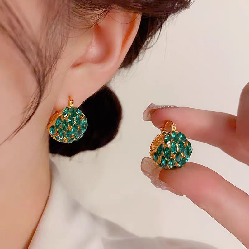 New Trendy Temperament Wild High-grade Light Luxury Zircon Cabas Earrings