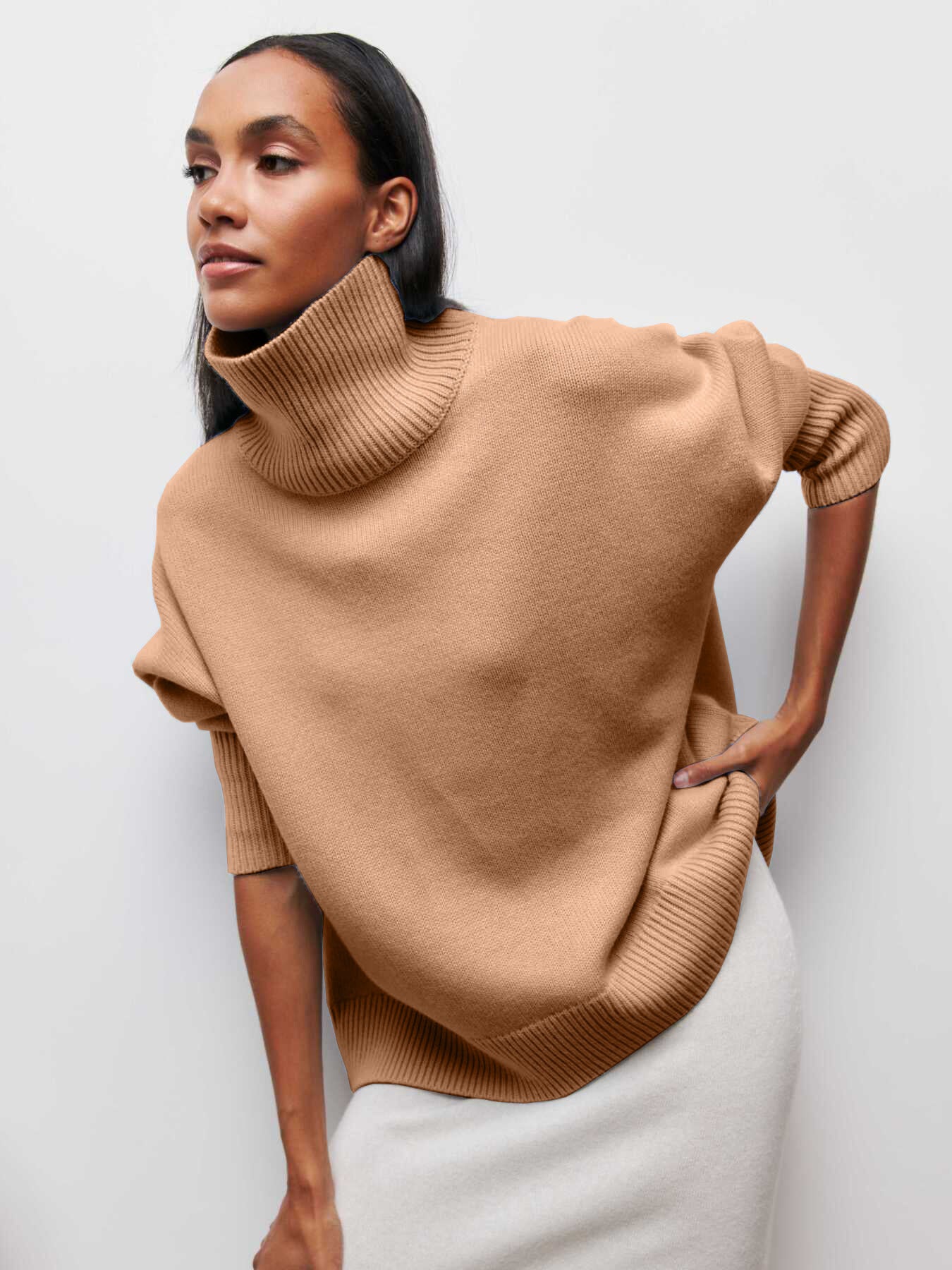 Winter Turtleneck Sweater Ins Solid Color Long Sleeve Pullover Top Women's Clothing - Fourth Pyramid USA