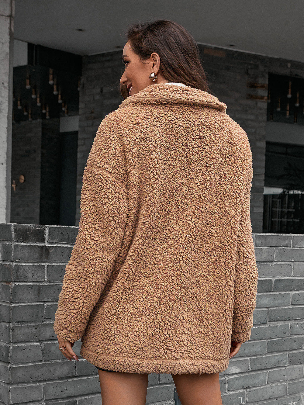 Casual Loose Thick Bubble Fleece Zipper Fur Coat