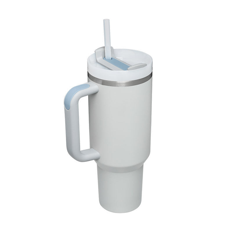 40 Oz Tumbler With Handle Straw Insulated, Stainless Steel Spill Proof Vacuum Coffee Cup Tumbler With Lid Tapered Mug Gifts For Valentine Lover Suitable For Car Gym Office Travel - Fourth Pyramid USA