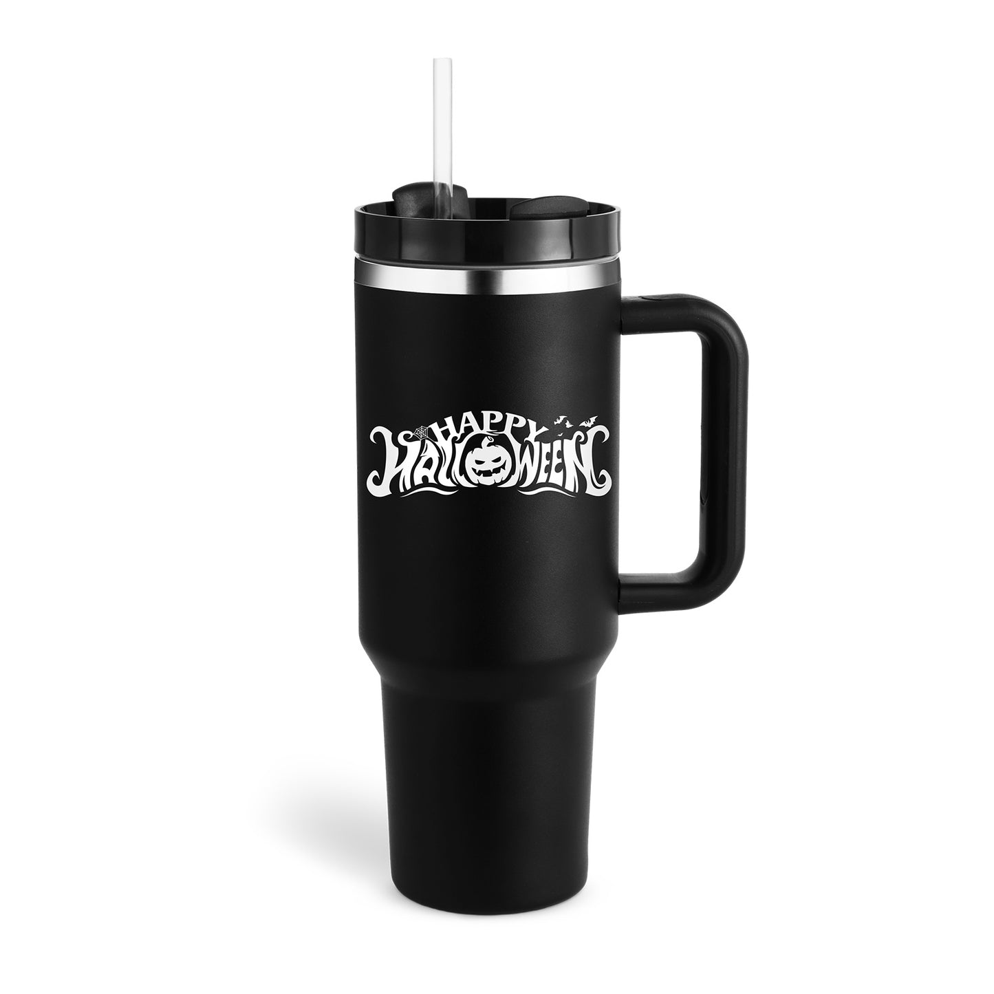40 Oz Tumbler With Handle Straw Insulated, Stainless Steel Spill Proof Vacuum Coffee Cup Tumbler With Lid Tapered Mug Gifts For Valentine Lover Suitable For Car Gym Office Travel - Fourth Pyramid USA