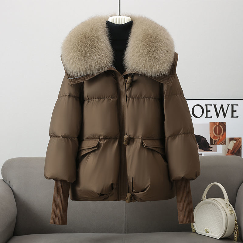 Down Cotton-padded Jacket Women's Short Fur Collar Thickened Coat Winter Clothing - Fourth Pyramid USA