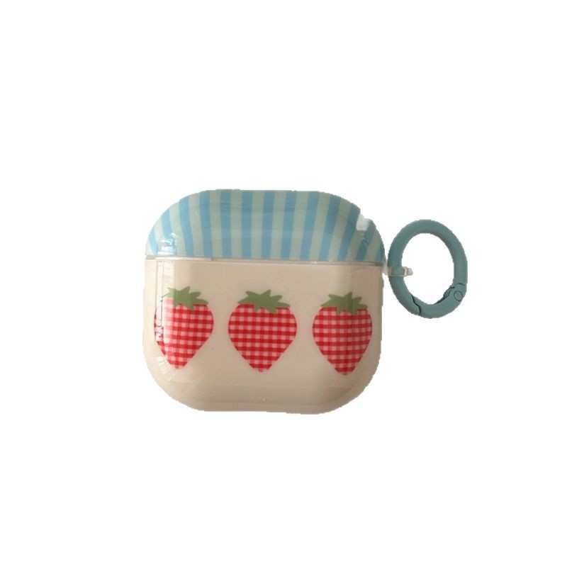 Cream White Background Three Strawberry Headset Protective Sleeve