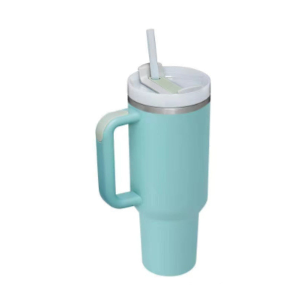 40 Oz Tumbler With Handle Straw Insulated, Stainless Steel Spill Proof Vacuum Coffee Cup Tumbler With Lid Tapered Mug Gifts For Valentine Lover Suitable For Car Gym Office Travel - Fourth Pyramid USA