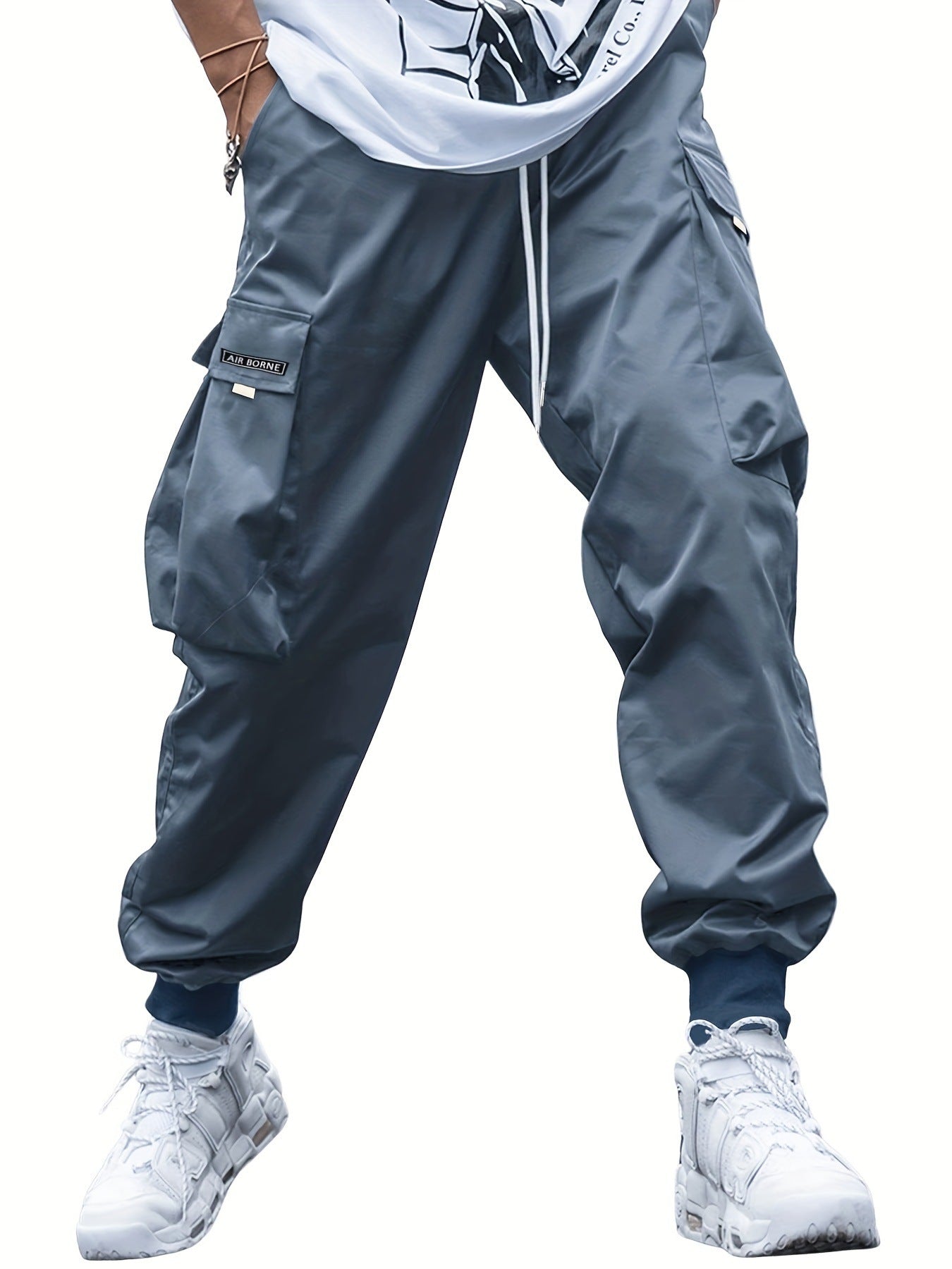 Multi-pocket Cargo Pants Men's Casual Hip-Hop Drawstring Trousers Outdoor Streetwear Sports Pant - Fourth Pyramid USA