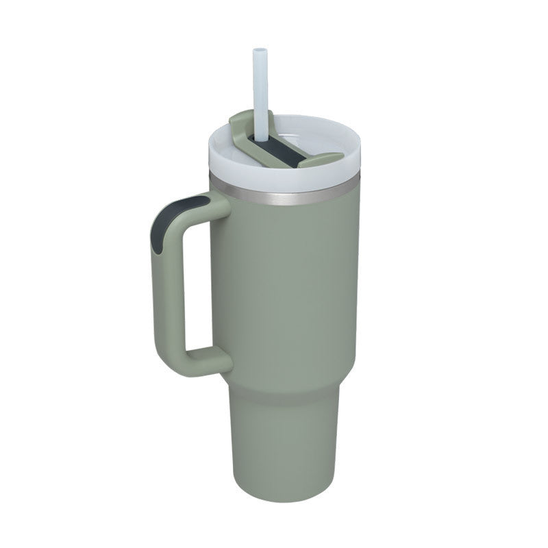 40 Oz Tumbler With Handle Straw Insulated, Stainless Steel Spill Proof Vacuum Coffee Cup Tumbler With Lid Tapered Mug Gifts For Valentine Lover Suitable For Car Gym Office Travel - Fourth Pyramid USA