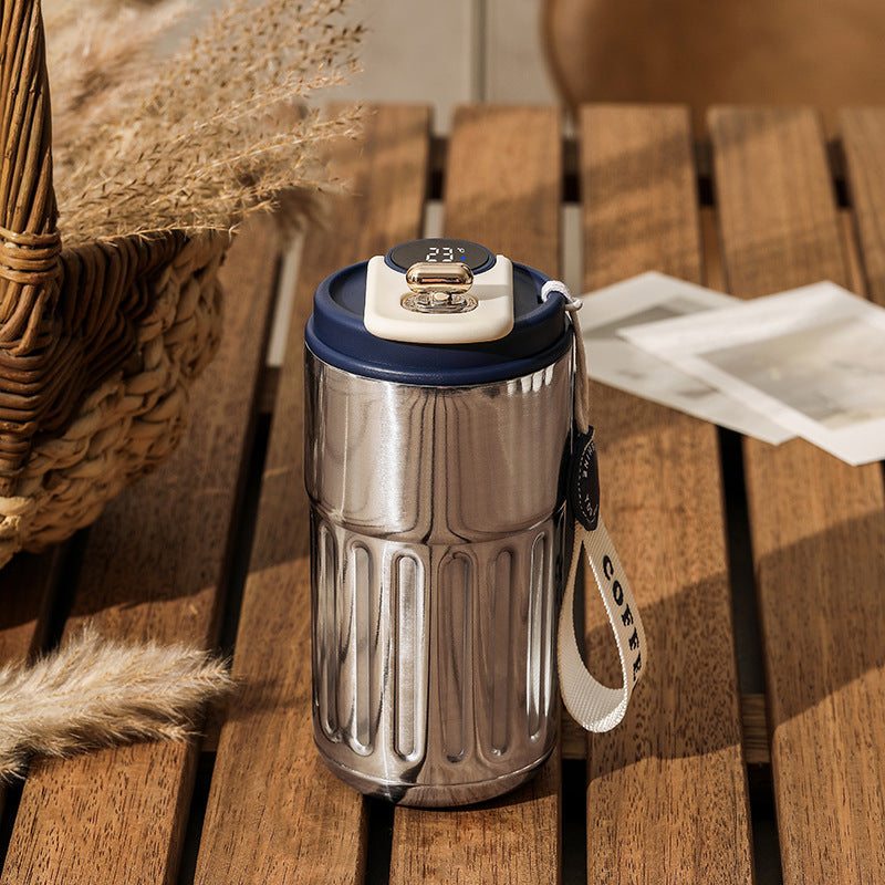 Smart Digital Thermal Bottle Portable Coffee Mug Stainless Steel Water Bottle In-Car Insulated Cup Keep Cold Vacuum Flasks 450ml - Fourth Pyramid USA