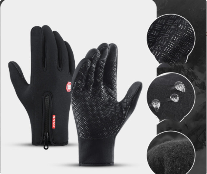 Winter Gloves Touch Screen Riding Motorcycle Sliding Waterproof Sports Gloves With Fleece - Fourth Pyramid USA