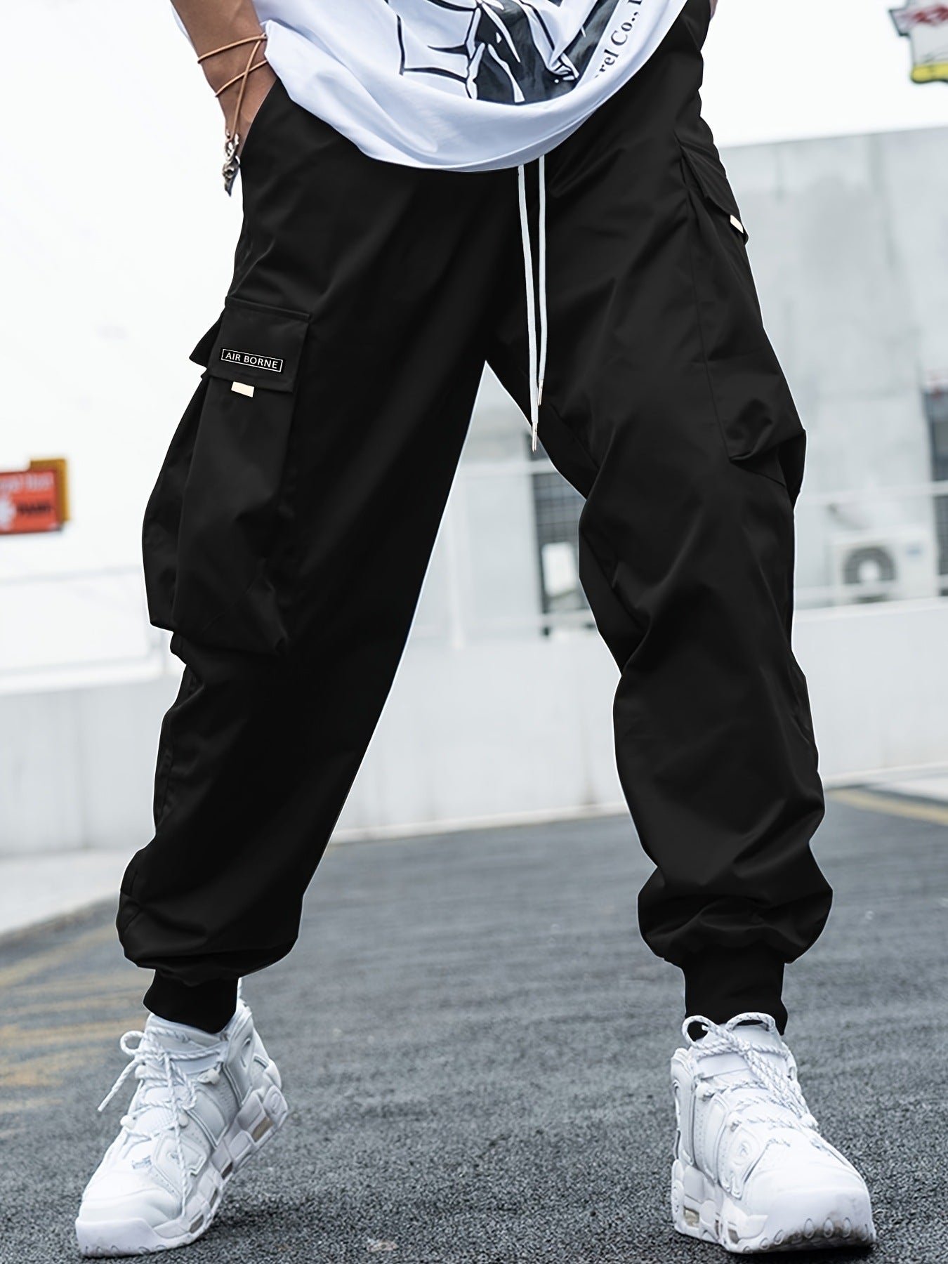 Multi-pocket Cargo Pants Men's Casual Hip-Hop Drawstring Trousers Outdoor Streetwear Sports Pant - Fourth Pyramid USA