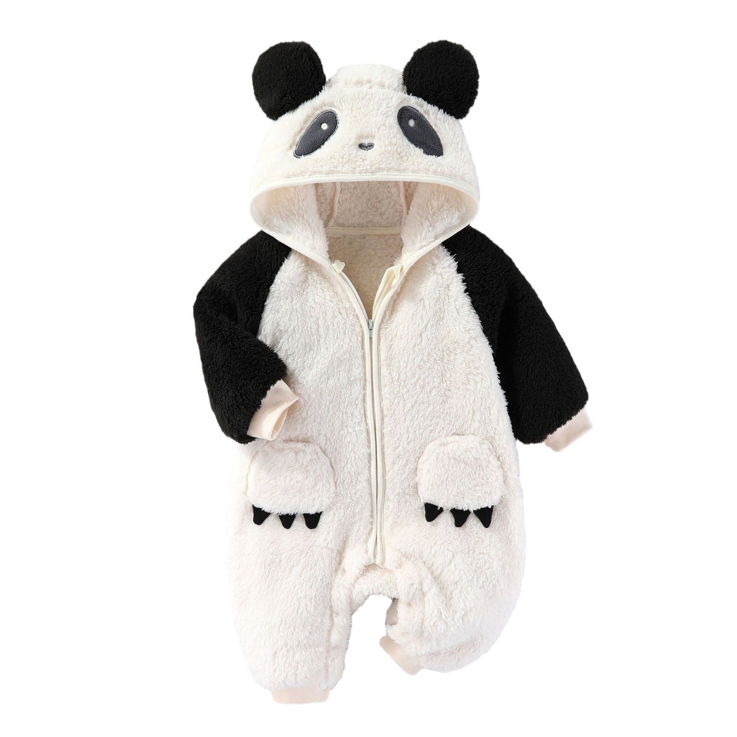 Autumn And Winter Clothes For Babies Baby Thick Warm Long Sleeves Romper Fleece-lined