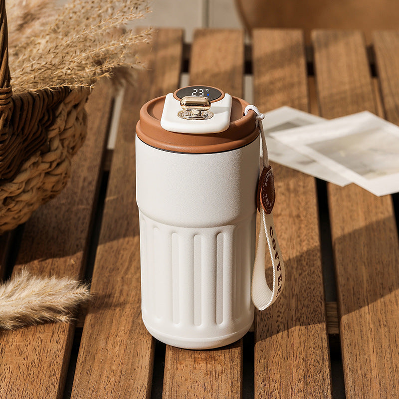 Smart Digital Thermal Bottle Portable Coffee Mug Stainless Steel Water Bottle In-Car Insulated Cup Keep Cold Vacuum Flasks 450ml - Fourth Pyramid USA