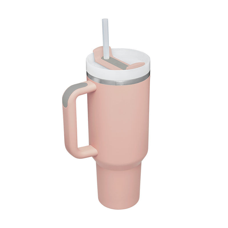40 Oz Tumbler With Handle Straw Insulated, Stainless Steel Spill Proof Vacuum Coffee Cup Tumbler With Lid Tapered Mug Gifts For Valentine Lover Suitable For Car Gym Office Travel - Fourth Pyramid USA