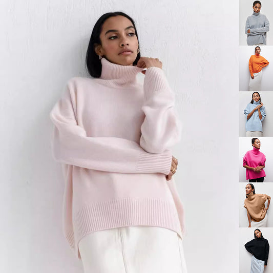 Winter Turtleneck Sweater Ins Solid Color Long Sleeve Pullover Top Women's Clothing - Fourth Pyramid USA